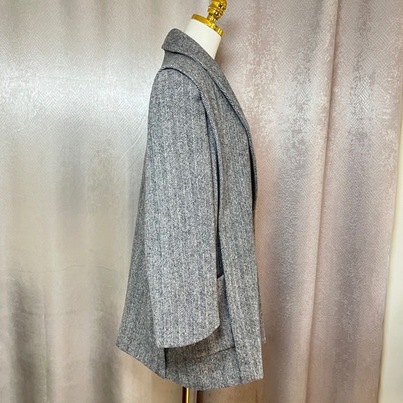 Hermon Kay Blazer Size 16 Herringbone Double Breasted Wool Blend Jacket - Picture 4 of 13